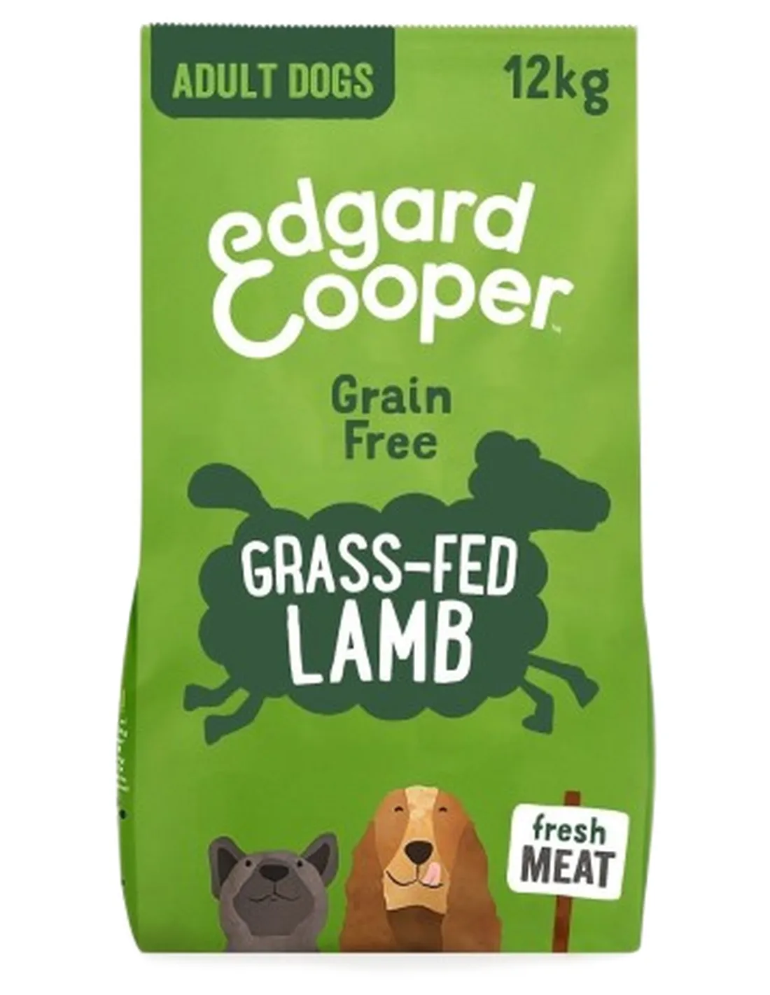 Edgard e Cooper Adult Carne Fresca Di Agnello Nutrito Con Erba Senza Cereali 12 kg  