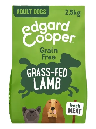 Edgard e Cooper Adult Carne Fresca Di Agnello Nutrito Con Erba Senza Cereali 2,5 kg