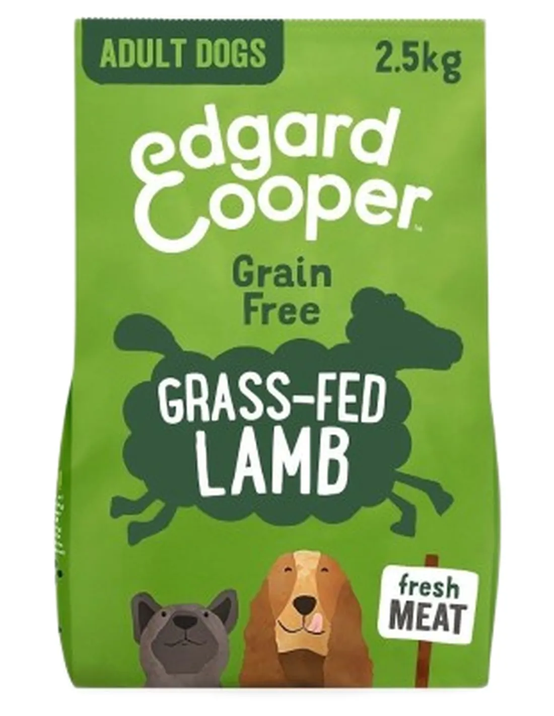 Edgard e Cooper Adult Carne Fresca Di Agnello Nutrito Con Erba Senza Cereali 2,5 kg  