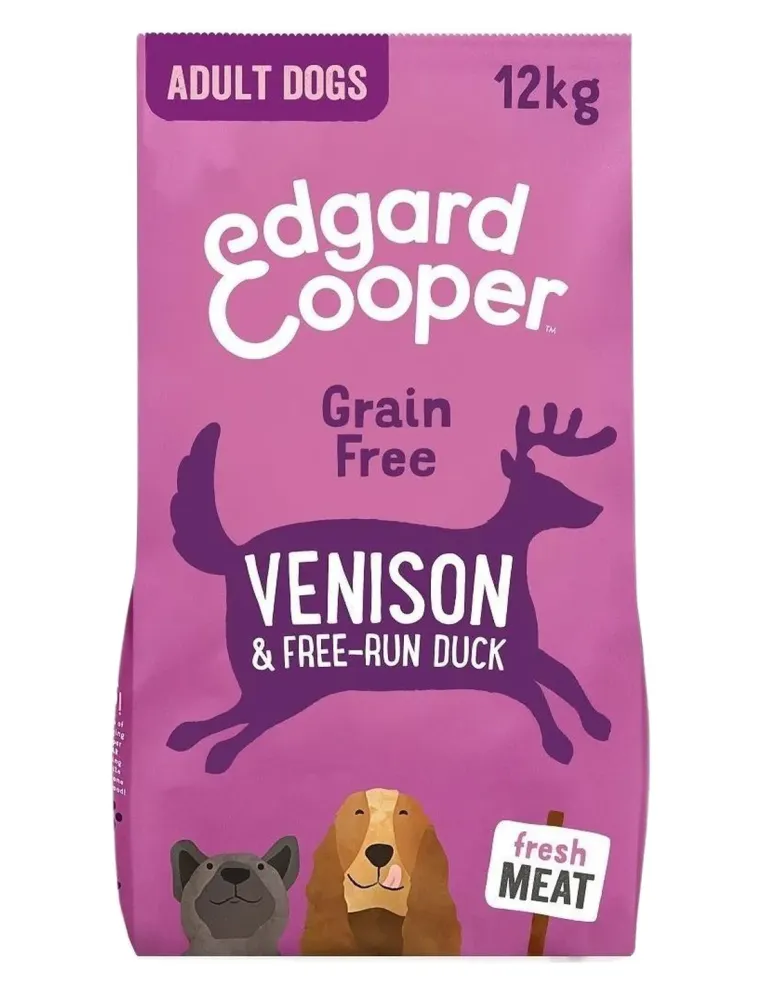 Edgard e Cooper Adult Carne Fresca Di Cervo E Anatra Allevata A Terra Senza Cereali 12 kg  