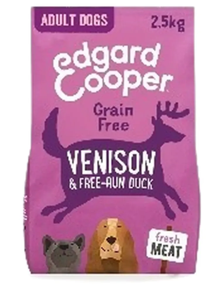 Edgard e Cooper Adult Carne Fresca Di Cervo E Anatra Allevata A Terra Senza Cereali 2,5 kg  