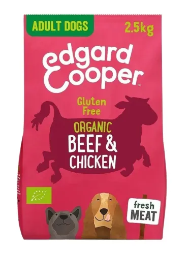 Edgard e Cooper Adult Carne Fresca Di Manzo E Pollo Biologici Senza Glutine 2,5 kg