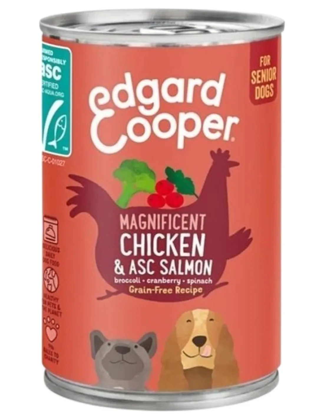 Edgard e Cooper Senior Pollo E Salmone Senza Cereali 400 gr  