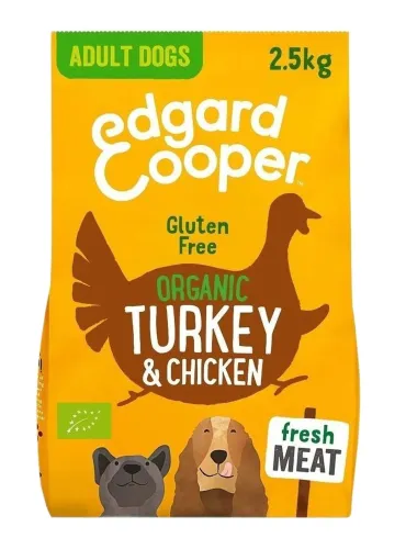 Edgard e Cooper Adult Carne Fresca Di Tacchino E Pollo Biologici Senza Glutine 2,5 kg