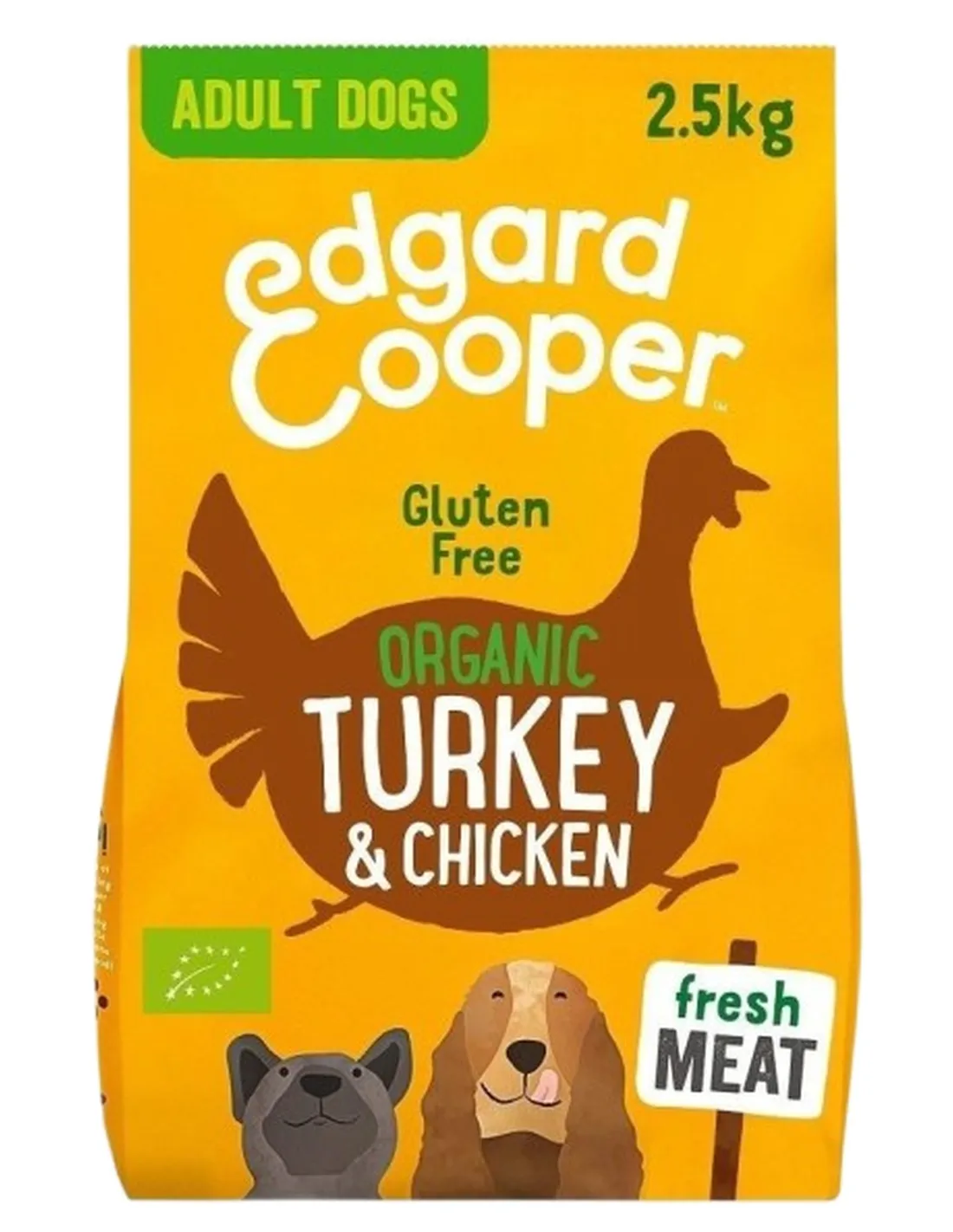 Edgard e Cooper Adult Carne Fresca Di Tacchino E Pollo Biologici Senza Glutine 2,5 kg  