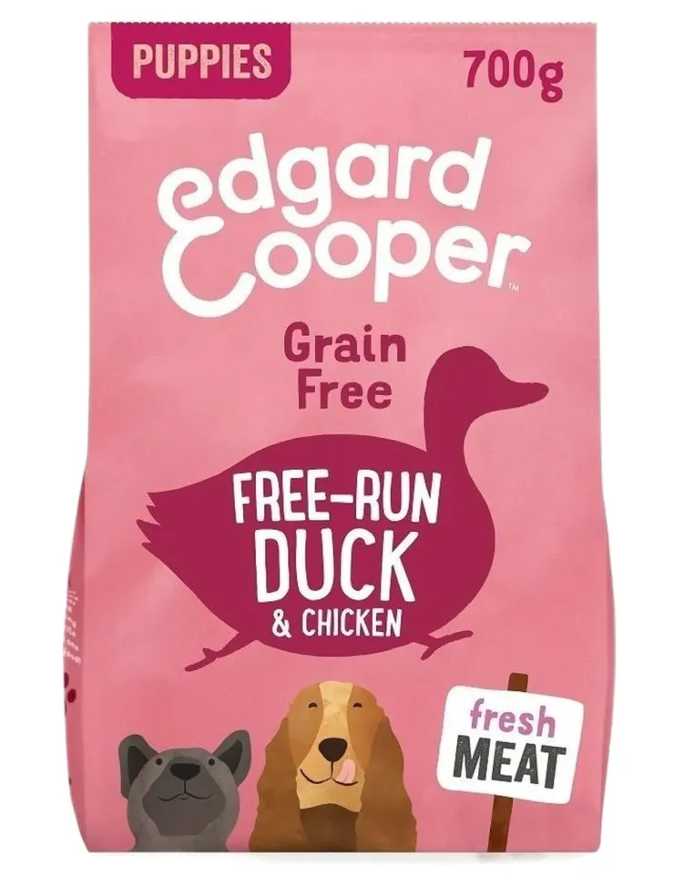 Edgard e Cooper Puppy Carne Fresca Di Anatra E Pollo Allevati A Terra Senza Cereali 700 gr  
