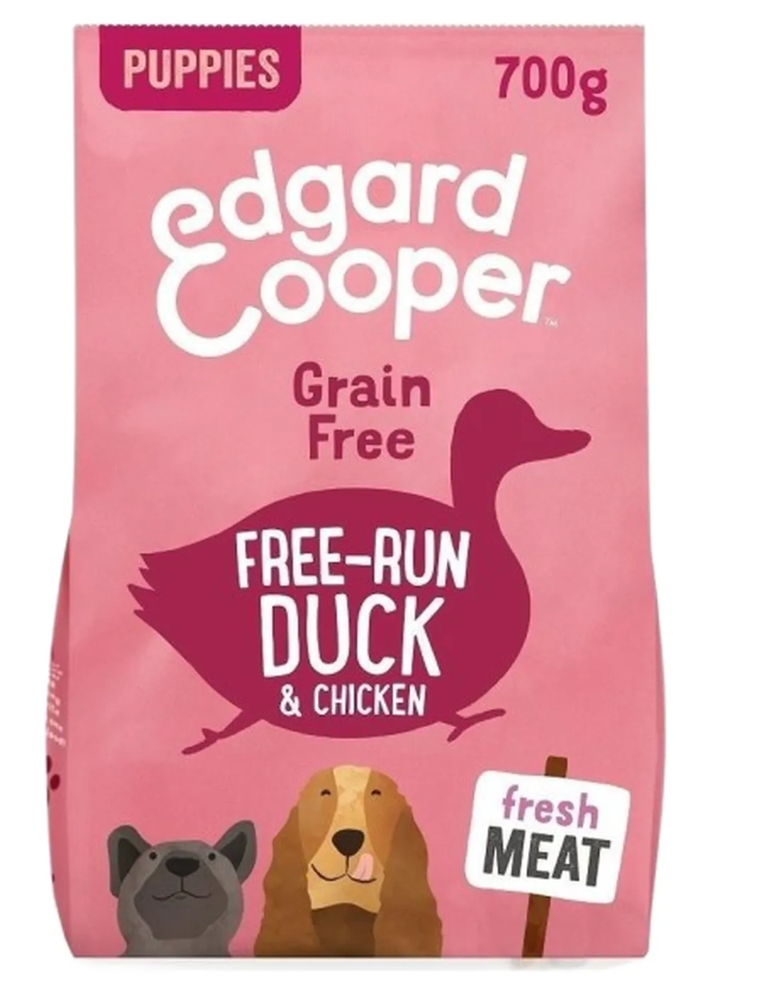 Edgard e Cooper Puppy Carne Fresca Di Anatra E Pollo Allevati A Terra Senza Cereali 700 gr  