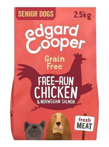Edgard e Cooper Senior Carne Fresca Di Pollo Allevato A Terra E Salmone Norvegese Senza Cereali 2,5 kg  