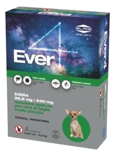Slais ever 4 spot on 4 pipette cani 1,5-4 kg taglia molto piccola  