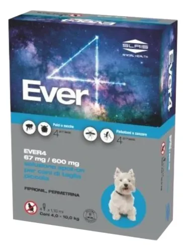 Slais ever 4 spot on 4 pipette cani 4-10 kg taglia piccola