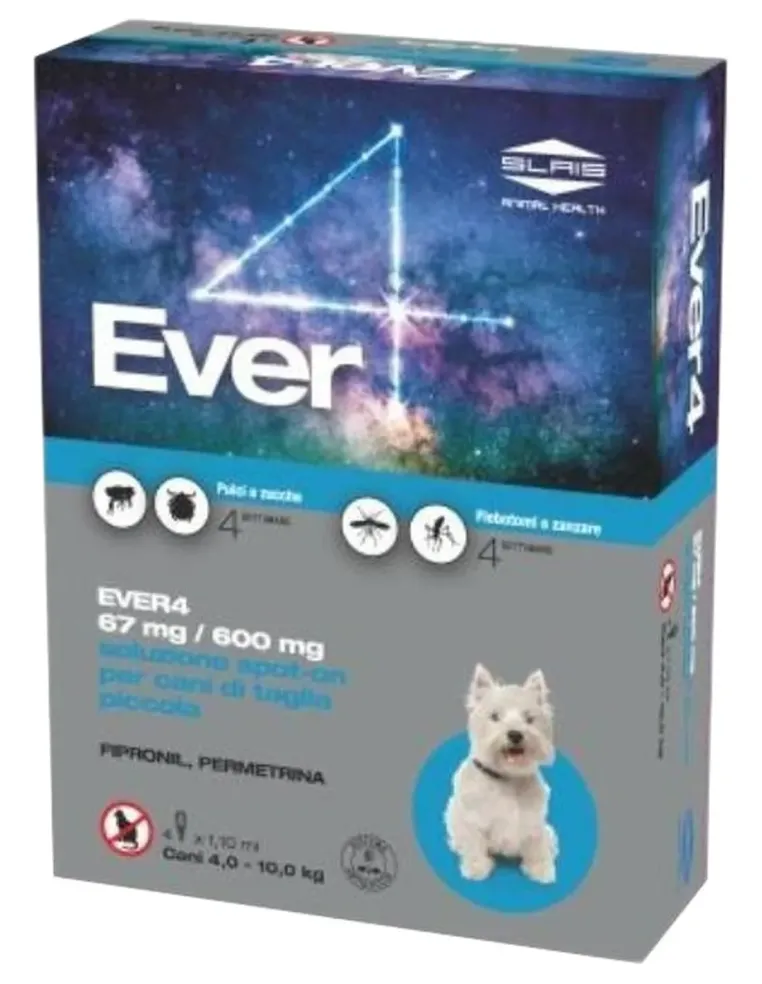 Slais ever 4 spot on 4 pipette cani 4-10 kg taglia piccola  