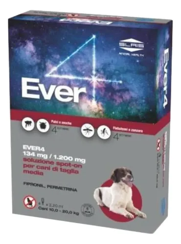 Slais ever 4 spot on 4 pipette cani 10-20 kg taglia media