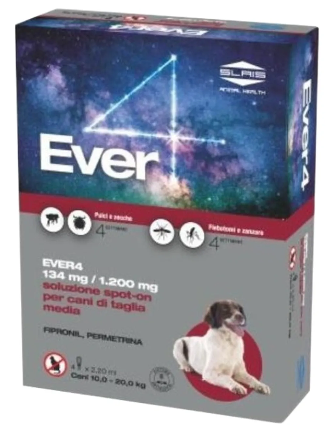Slais ever 4 spot on 4 pipette cani 10-20 kg taglia media  