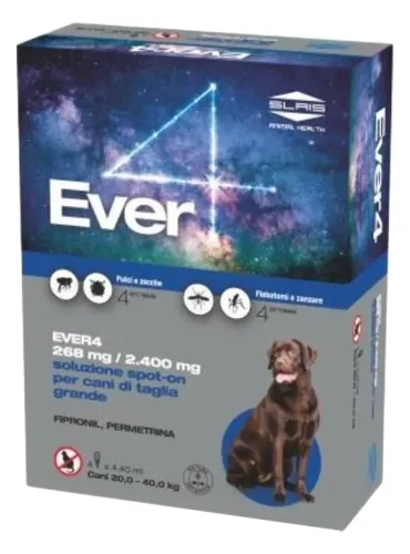 Slais ever 4 spot on 4 pipette cani 20-40 kg taglia grande  