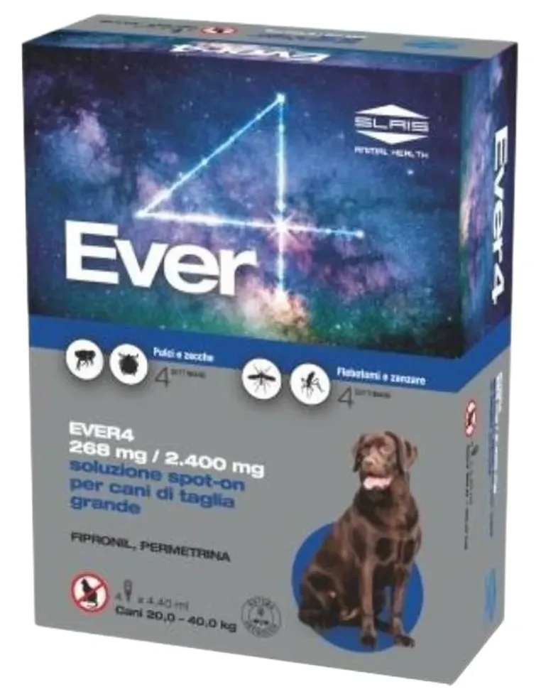 Slais ever 4 spot on 4 pipette cani 20-40 kg taglia grande  