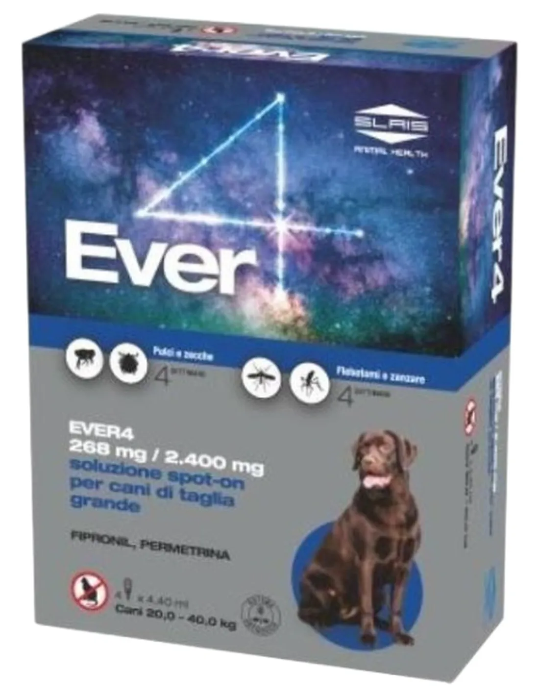 Slais ever 4 spot on 4 pipette cani 20-40 kg taglia grande  