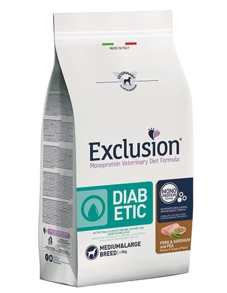 Exclusion diet formula diabetic maiale sorgo e piselli medium large breed 2 kg  
