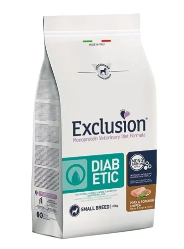 Exclusion diet formula diabetic maiale sorgo e piselli small breed 2 kg