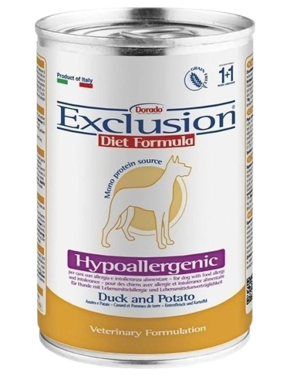 Exclusion diet formula hypoallergenic anatra e patate 400 gr  