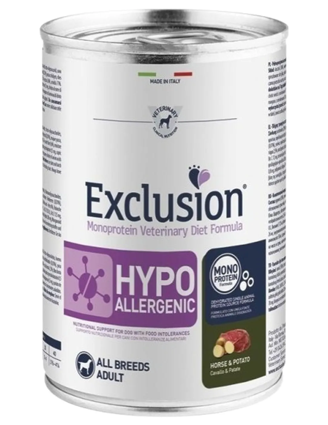 Exclusion diet formula hypoallergenic cavallo e patate 400 gr  