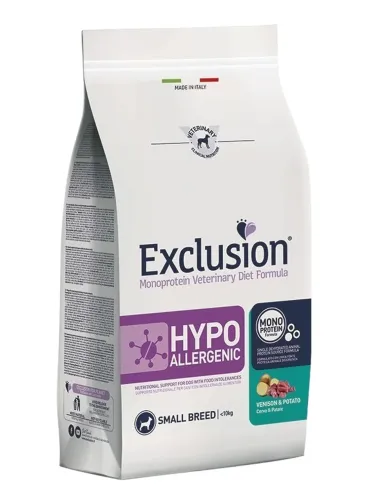 Exclusion diet formula hypoallergenic cervo e patate small breed 2 kg