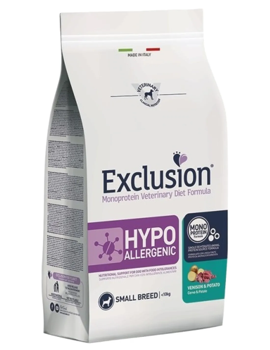 Exclusion diet formula hypoallergenic cervo e patate small breed 2 kg  
