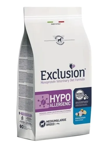 Exclusion diet formula hypoallergenic pesce e patate medium large 12 kg  