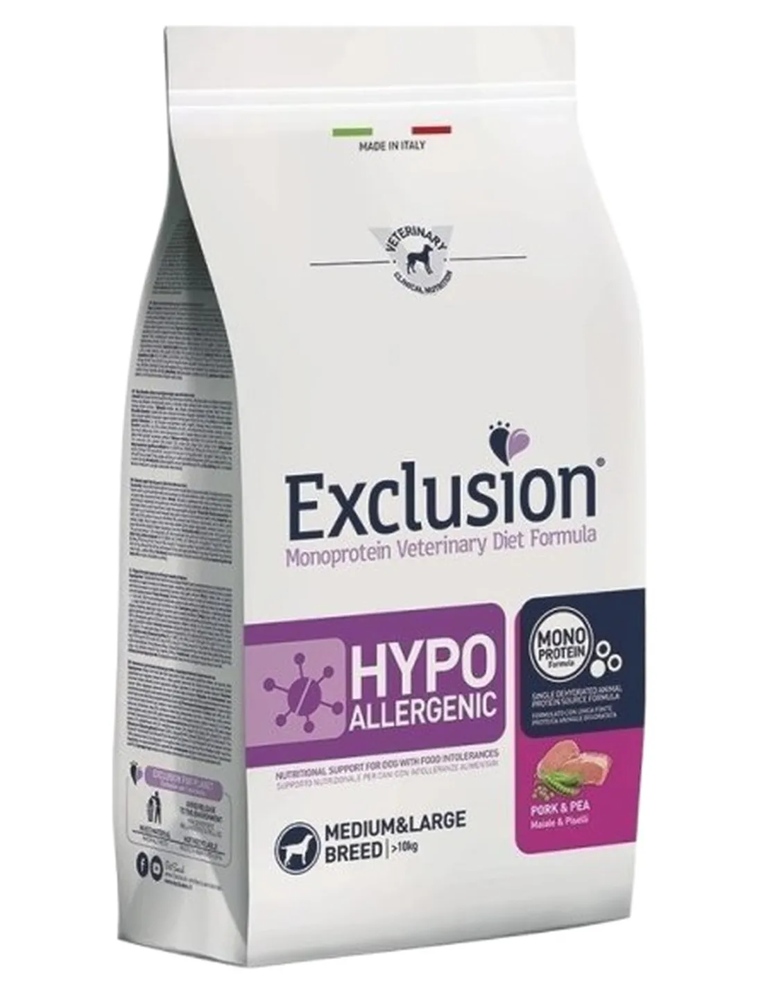 Exclusion diet formula hypoallergenic maiale e piselli medium large 12 kg   Exclusion diet formula hypoallergenic maiale e piselli medium large 12 kg