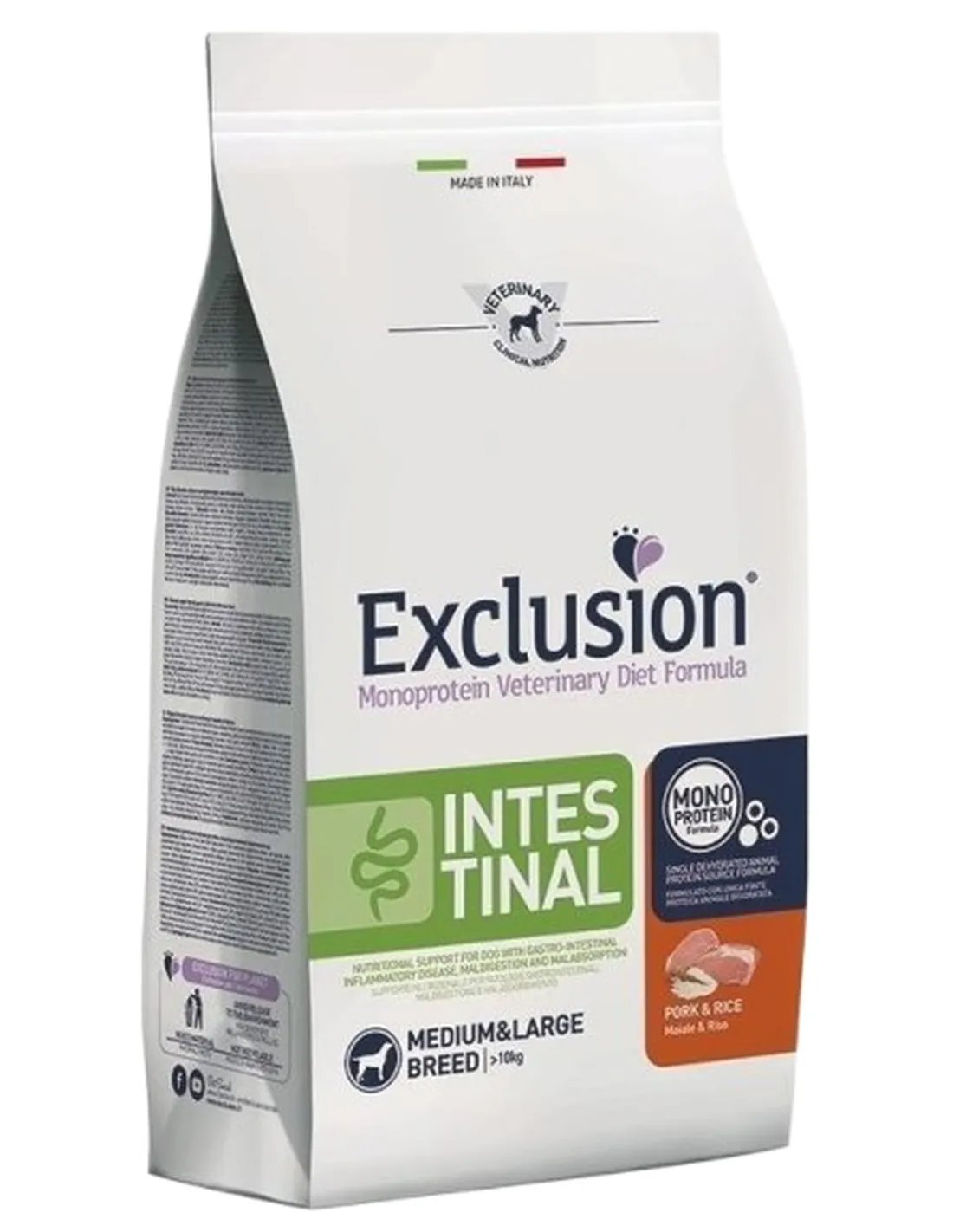 Exclusion diet formula intestinal maiale e riso medium large 12 kg  