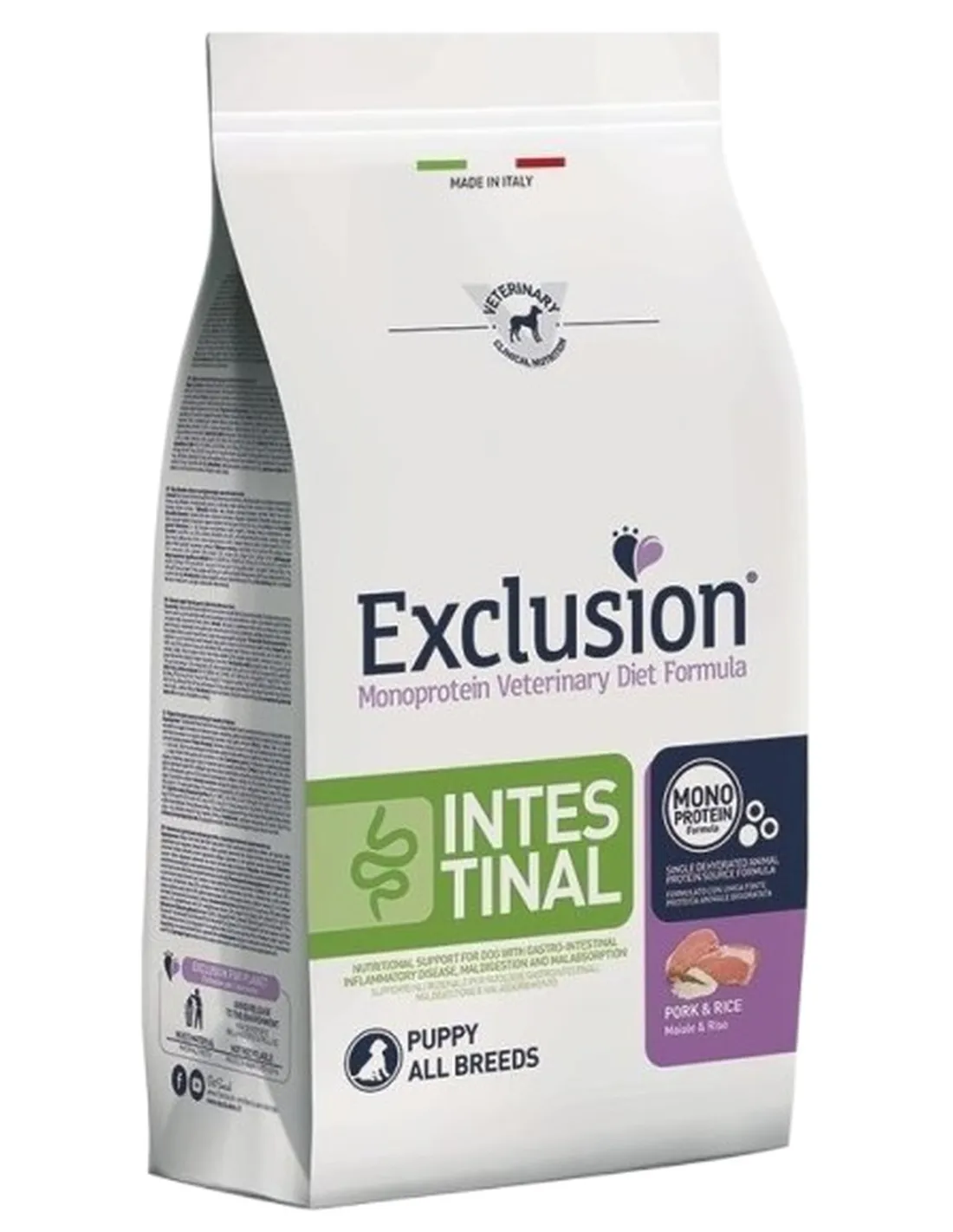 Exclusion diet formula intestinal puppy maiale e riso all breeds 2 kg  