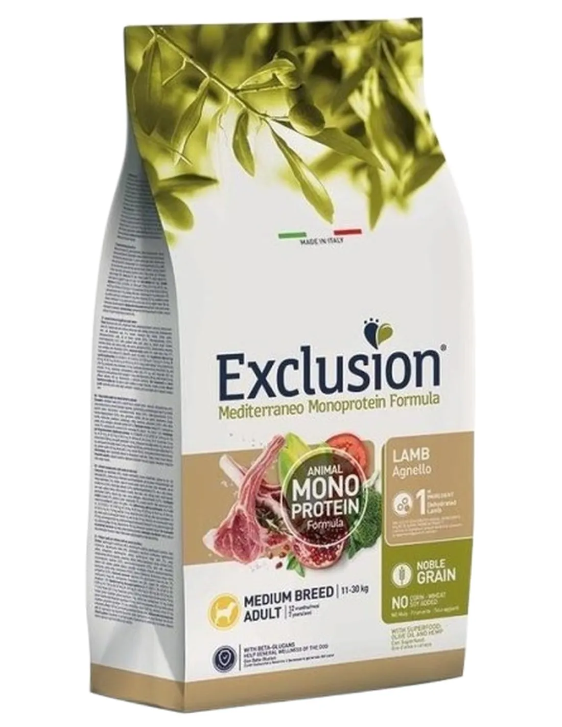 Exclusion mediterraneo adult medium breed agnello 12 kg  