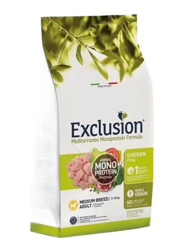 Exclusion mediterraneo adult medium breed pollo 12 kg