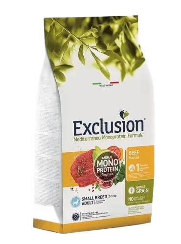 Exclusion mediterraneo adult small breed manzo 2 kg