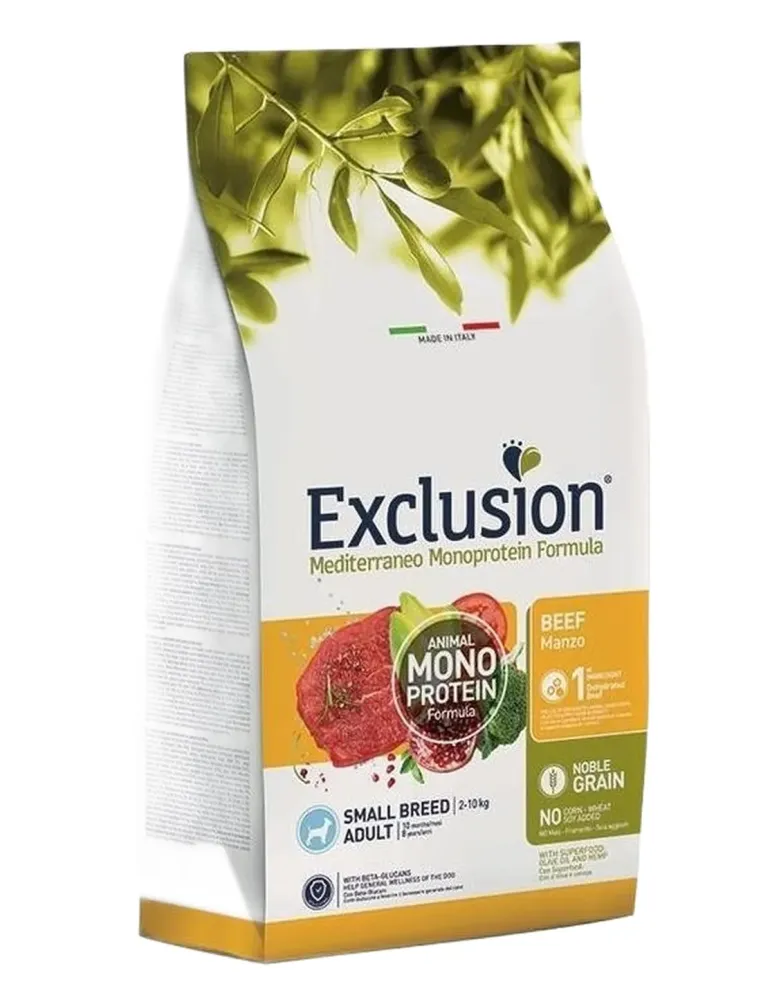 Exclusion mediterraneo adult small breed manzo 2 kg  