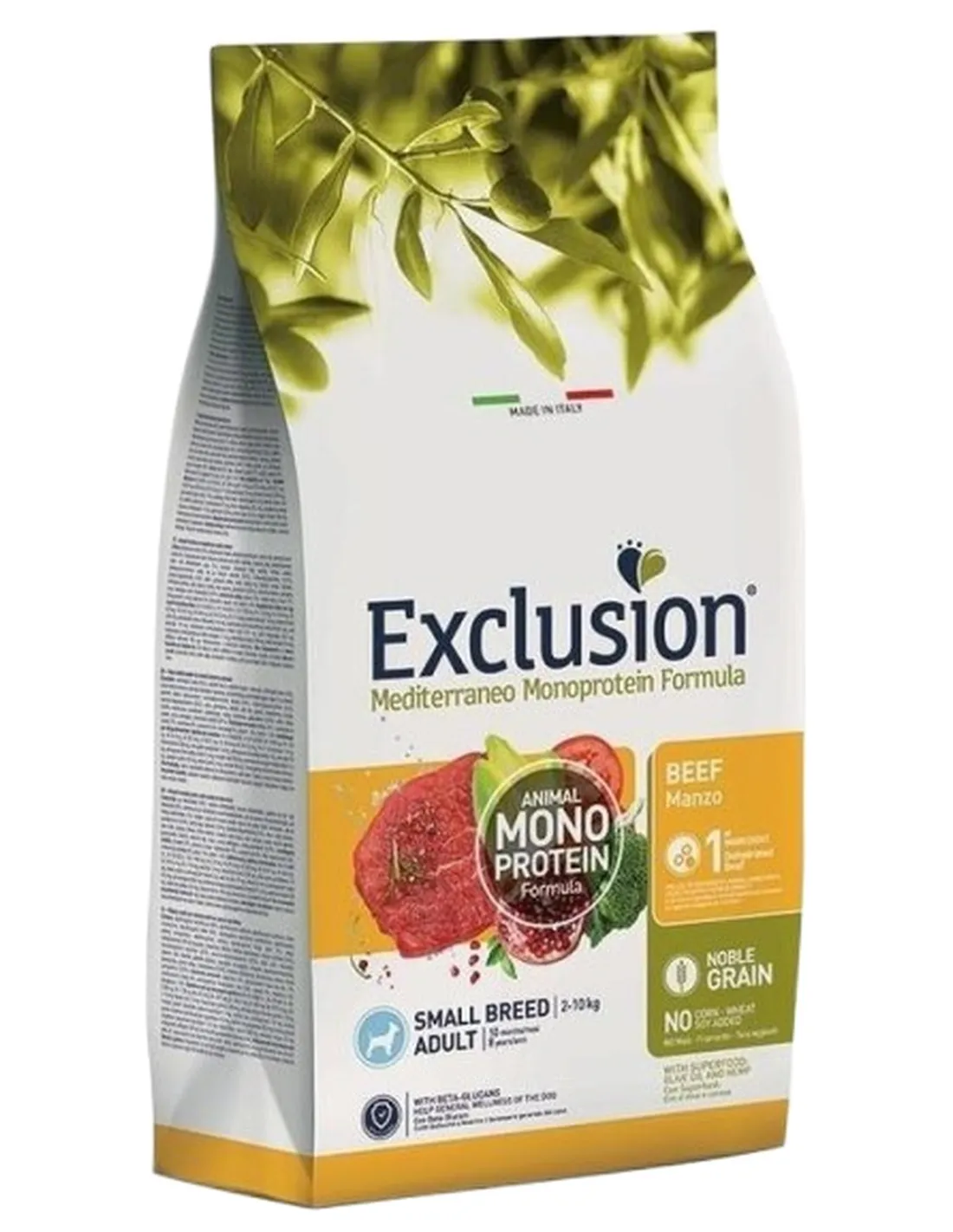 Exclusion mediterraneo adult small breed manzo 2 kg  