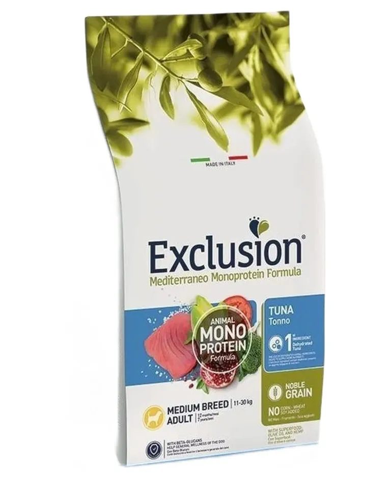 Exclusion mediterraneo adult medium breed tonno 12 kg  