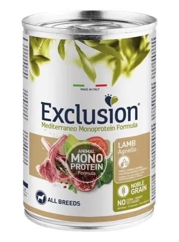 Exclusion mediterraneo adult agnello 400 gr  