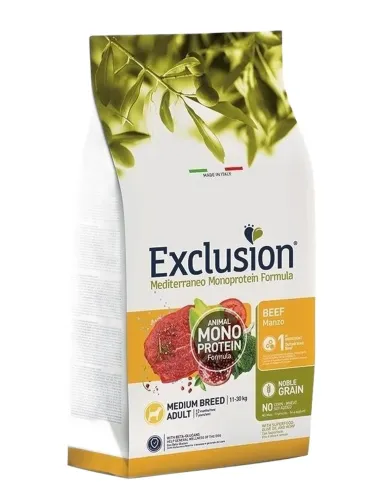Exclusion mediterraneo adult medium breed manzo 3 kg  