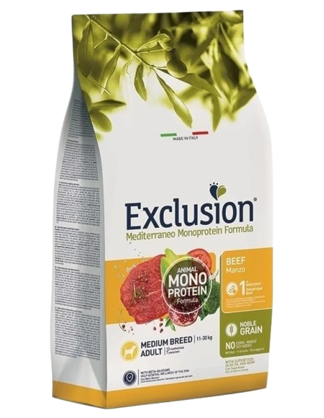 Exclusion mediterraneo adult medium breed manzo 3 kg  