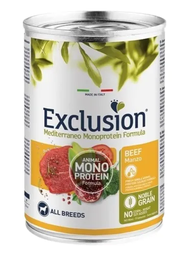 Exclusion mediterraneo adult manzo 400 gr  