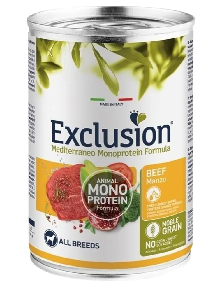 Exclusion mediterraneo adult manzo 400 gr  