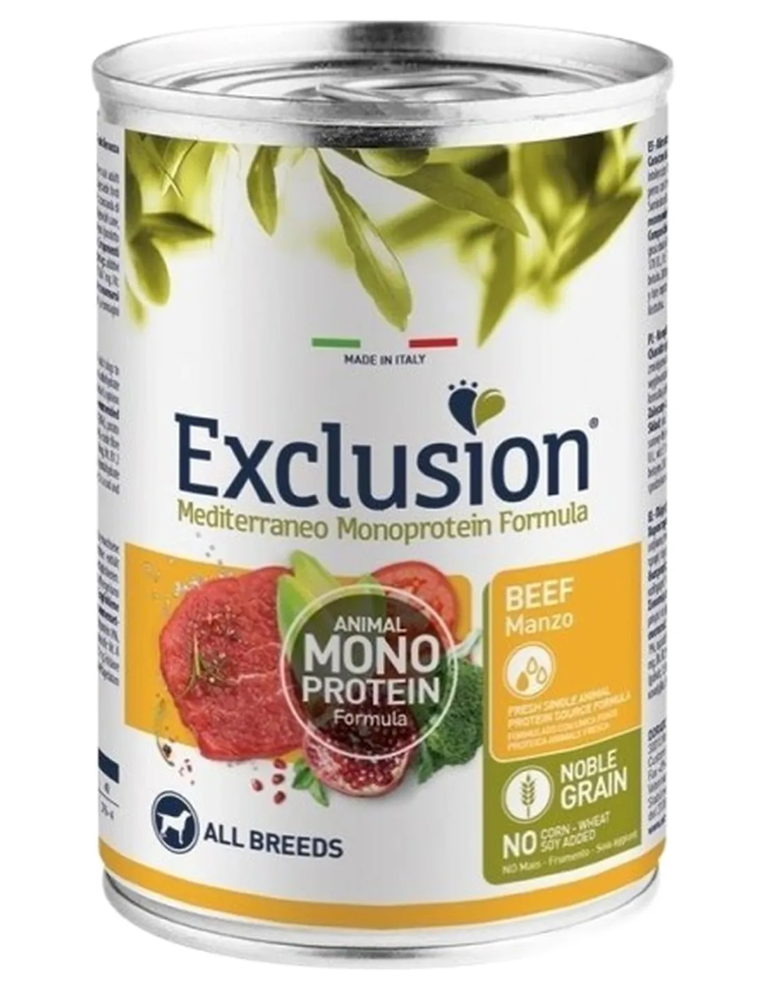 Exclusion mediterraneo adult manzo 400 gr  