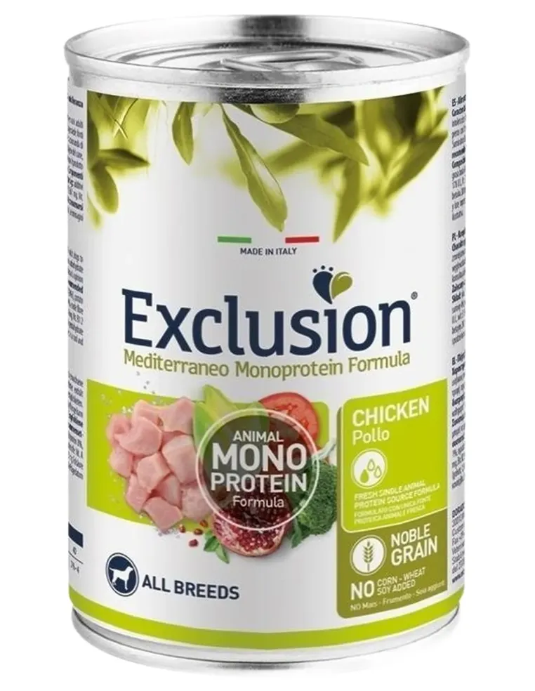 Exclusion mediterraneo adult pollo 400 gr  