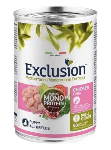 Exclusion mediterraneo puppy pollo 400 gr