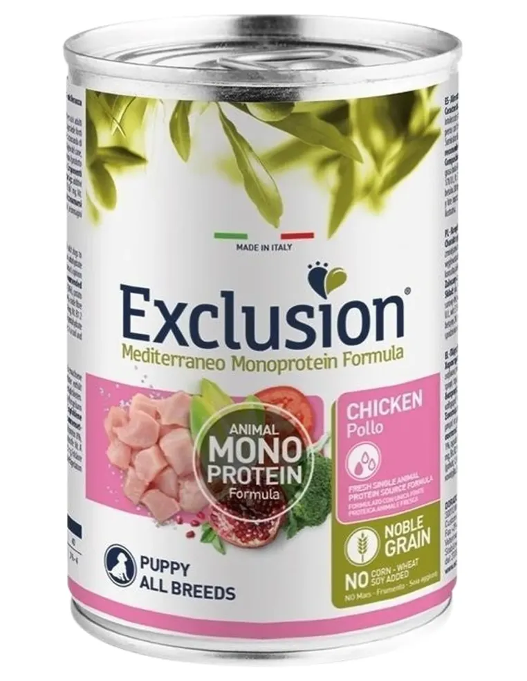 Exclusion mediterraneo puppy pollo 400 gr  