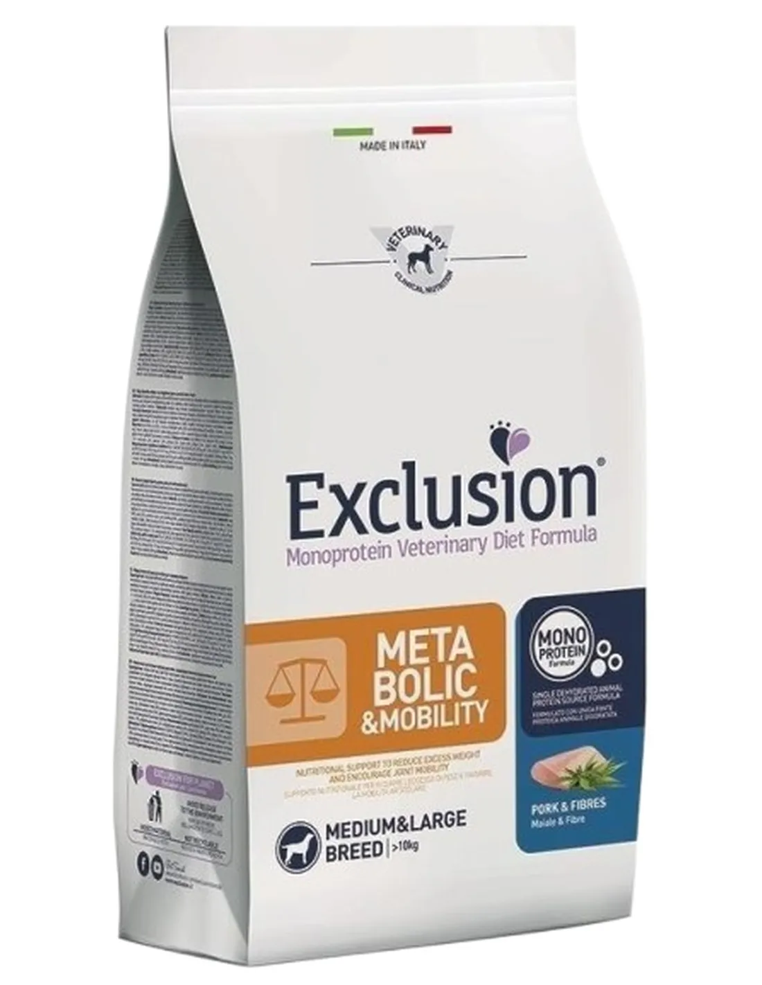 Exclusion diet formula metabolic e mobility maiale e fibre medium large 2 kg  