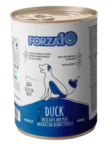 Forza 10 cane adult mantenimento anatra con avena e piselli 400 gr  