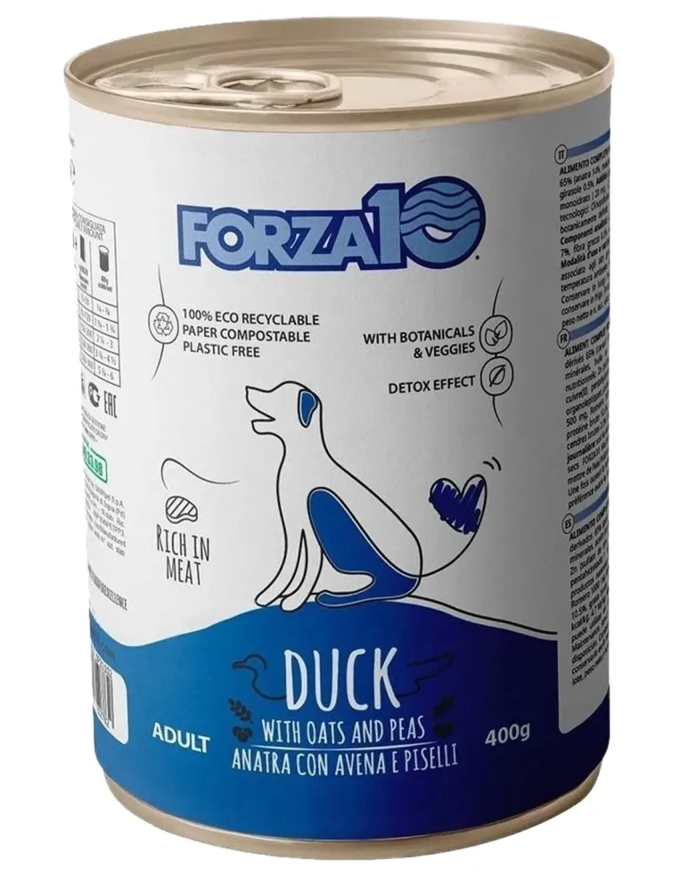 Forza 10 cane adult mantenimento anatra con avena e piselli 400 gr  