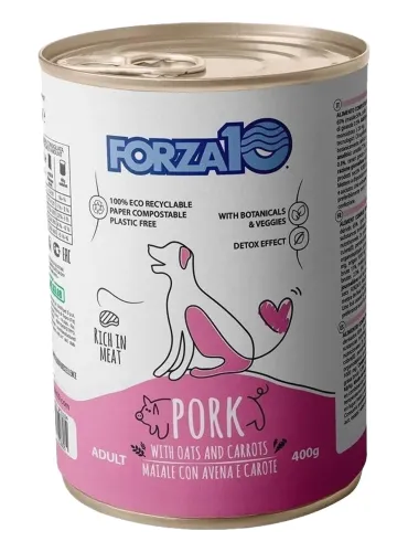 Forza 10 cane adult mantenimento maiale con avena e carote 400 gr  