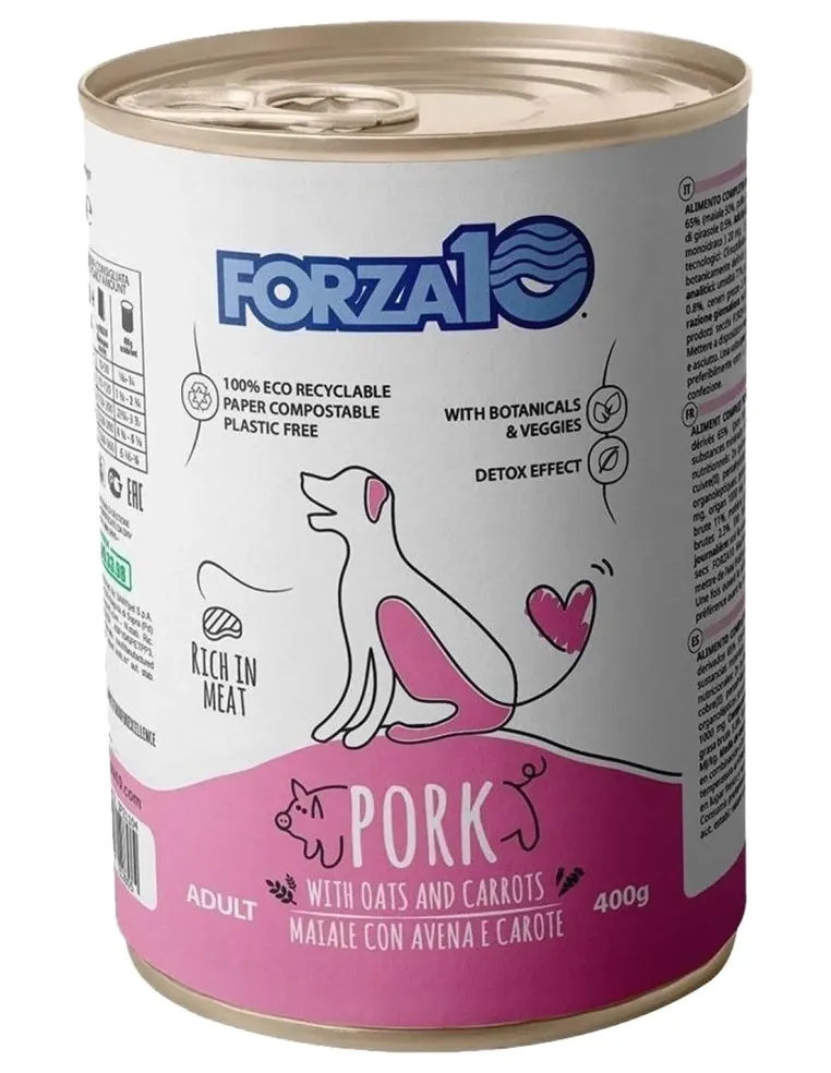 Forza 10 cane adult mantenimento maiale con avena e carote 400 gr  
